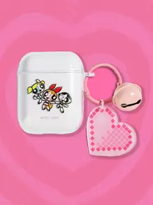 The Powerpuff Girls | ROMWE 1 pieza Funda compatible con Airpods con estampado de dibujos animados transparente TPU - Multicolor - Ver 1