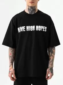 Chillumni Men'S Printed Round Neck T-Shirt - Black - View 2