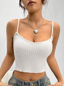 Flirla Solid Color Ribbed Knit Top