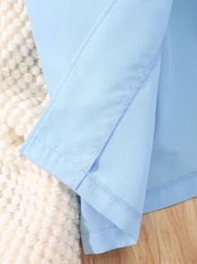 Teenage Girls' Three Piece Set Including A Vest With Suit Collar, A Short-Sleeve Shirt And Shorts