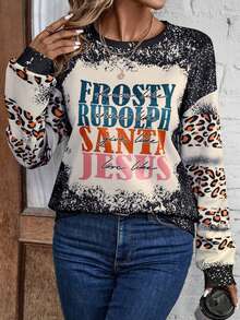 SHEIN LUNE 隨機印花圓領運動衫 - 彩色 - 查看 5