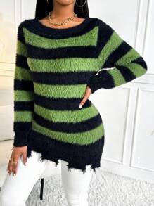 Zolique Women'S Striped Plush Sweater