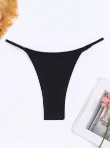 Swim Basics 夏季沙灘女式高腰剪裁圓環連接細節比基尼下著，嘉年華風格