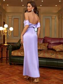 PARTHEA Satin Kleid Mit Off-shoulder Schnitt