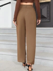 Anewsta Women'S Pleated Pants - Khaki - View 2