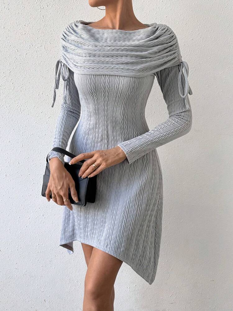 Women'S Drawstring Long Sleeve Dress Fall Cloth For Women
