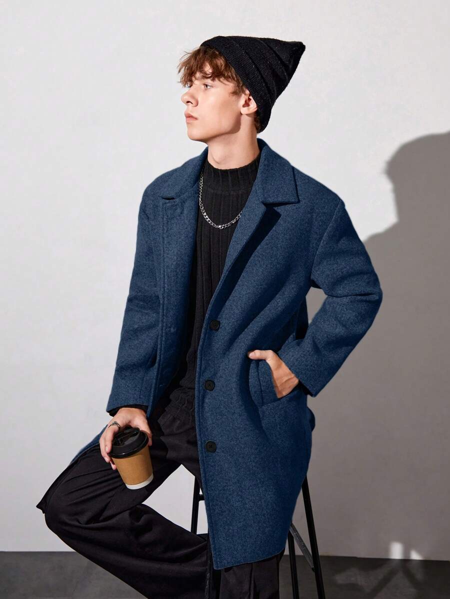 Con trai Len áo , Dài Phiên bản - Xanh đậm - Xem 1