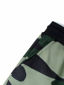 Manfinity Homme Nam Camo In Dây rút Áo Hoodie & Quần thể thao - xanh quân đội - Xem 4