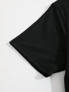 男孩卡通印花短袖t恤,青少年尺碼 - 黑色 - 查看 5