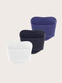 SHEIN EZwear 3pcs Patched Detail Tube Top - Multicolor - View 2