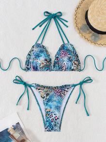 Swim SXY Summer Beach Mandala Print Bikini Set With Frill Trim Carnival - Multicolor - View 5