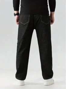 Manfinity Homme Men's Plus Size Denim Pants With Pockets