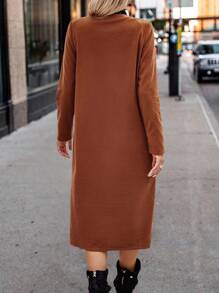 Women'S Fashionable Brown Hottest Woolen Jacket - Rust Brown - View 2