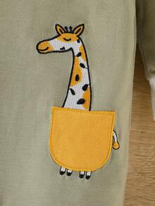 Baby Boy 3pcs/Set Giraffe Print Long Sleeve Jumpsuit