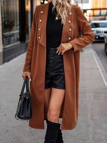 Women'S Fashionable Brown Hottest Woolen Jacket - Rust Brown - View 4