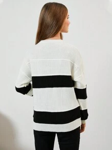 RueChic Teenage Girls' Color Block Long Sleeve Sweater