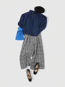 FRIFUL Của phụ nữ Thả vai Tops Denim Với Buộc Dây đai - Rửa tối - Xem 9