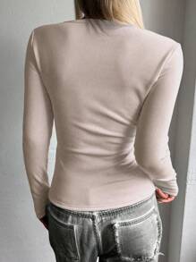 DAZY Camiseta de unicolor para damas, ropa de mujer de otoño