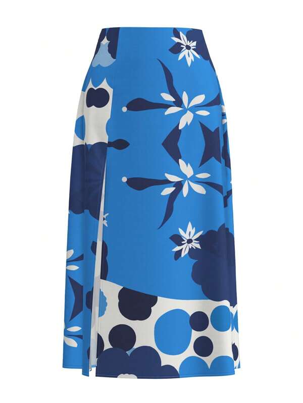 EDUVISMO ART Artist Boho Vacanță Boemă Fusta elegantă cu imprimeu floral, pentru vară, vacanță, petrecere, primăvară, plajă, festival, se potrivește Ibiza, îmbrăcăminte occidentală