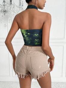 Allurite 女士背心上衣 - 墨綠色 - 查看 2