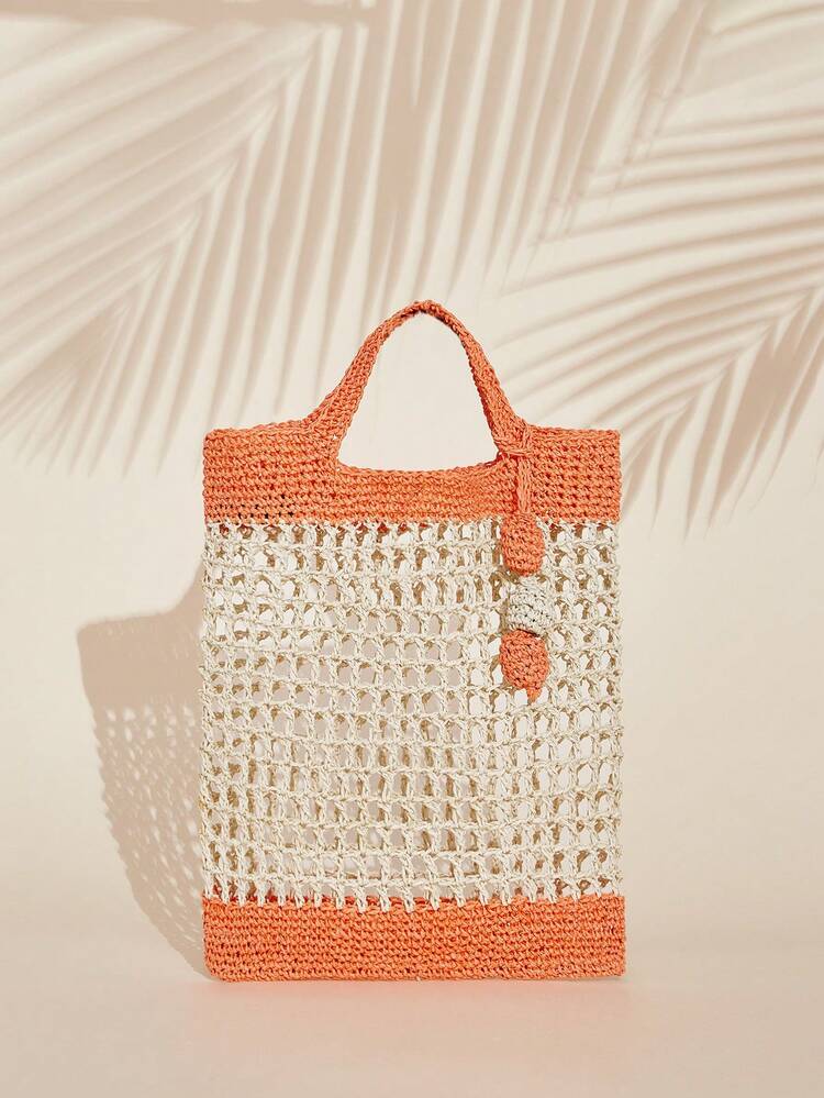 Two Tone Ball Pendant Women Satchel