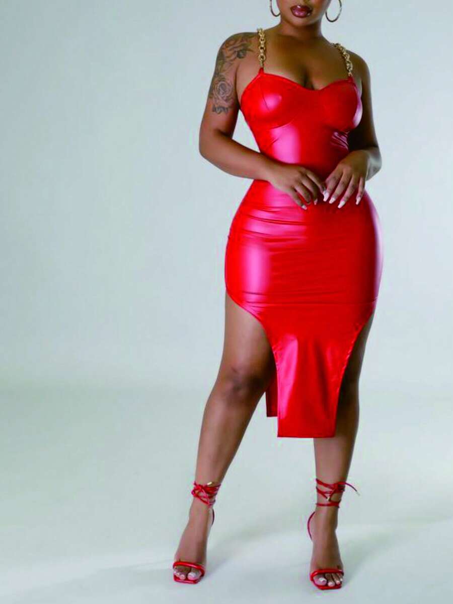 Slaydiva 女士連身裙 - 紅色 - 查看 1