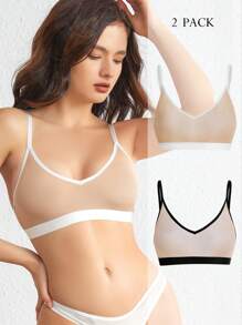 Ocili 2入組女士對比修邊胸罩 - 彩色 - 查看 5
