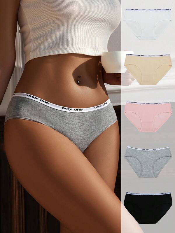 Shein Underwear&Sleepwear Basics 5 buc/Set Set de chiloți triunghi fără sudură