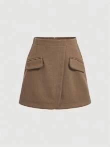 SHEIN MOD Flap Detail Skirt