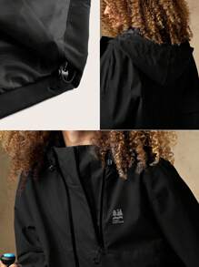 In My Nature 女士戶外連帽雨衣外套 - 黑色 - 查看 4