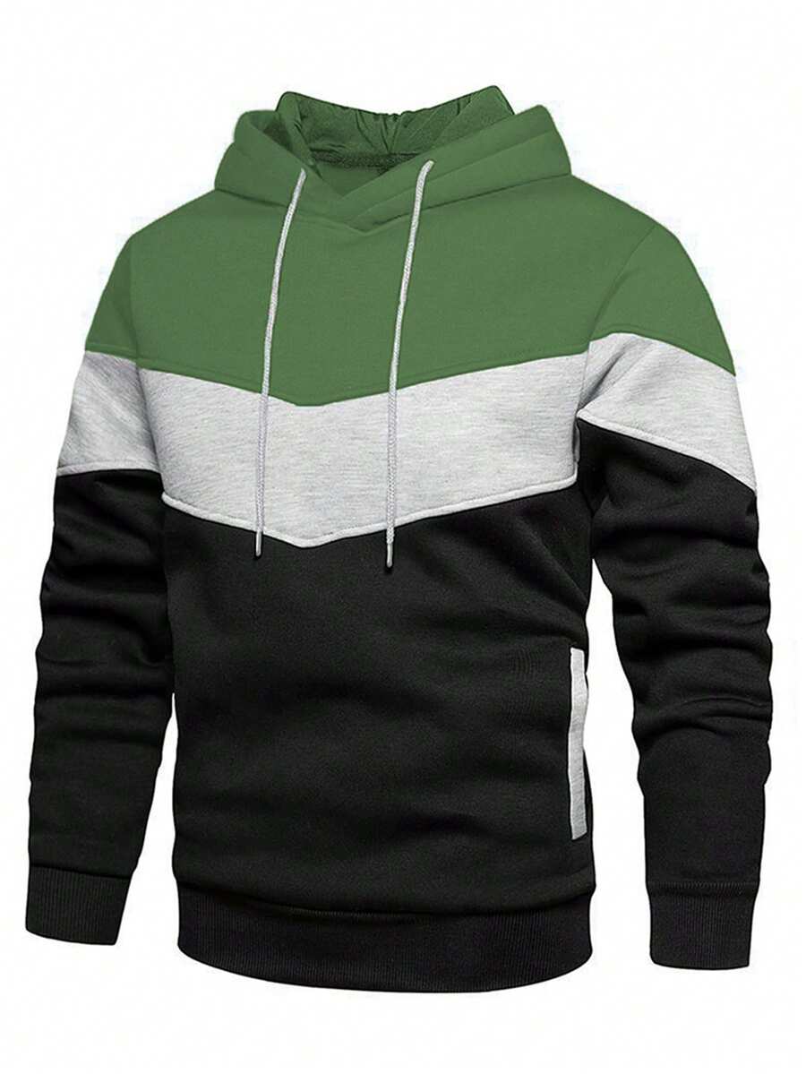 NITAGUT Men Color Block Drawstring Hoodie | SHEIN USA
