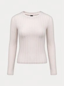 SHEIN Unity 女士圓領羅紋長袖t卹 - 彩色 - 查看 4