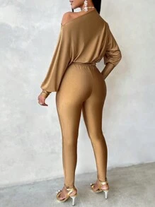 SHEIN Slayr 女式束帶統一連身褲 - 咖啡棕 - 查看 2