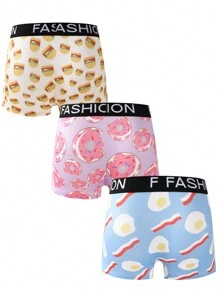 NotGurli Calzoncillos Bóxer De Punto Con Banda Y Estampado De Letras De 3 Piezas Para Hombre
