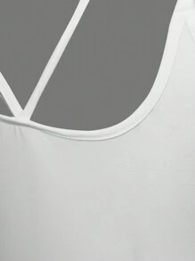 Celure Plus Size Women'S Lace Patchwork Halter Bodysuit - White - View 3