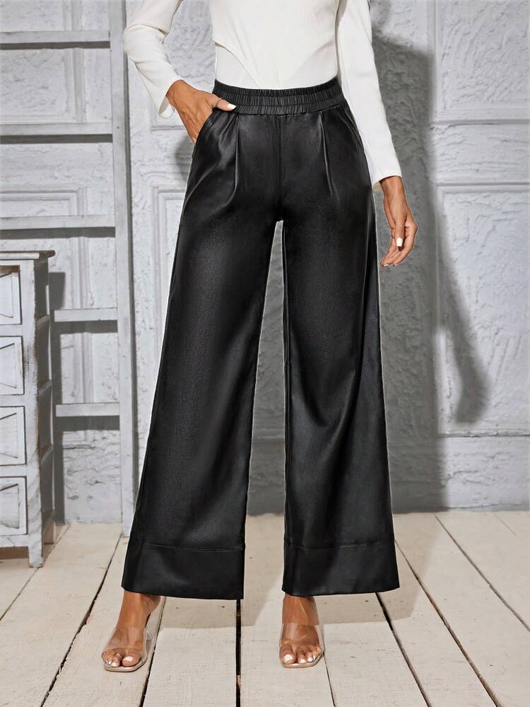Women's Fashionable Solid Color Wide Leg Pants Fall Cloth For Women