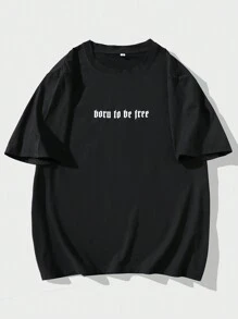 Manfinity EMRG T-shirt à manches courtes ample pour hommes avec impression graphique de personnage, streetwear, cadeau pour petit ami