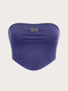 SHEIN EZwear 3pcs Patched Detail Tube Top - Multicolor - View 3