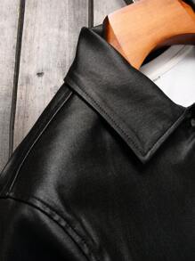 Manfinity Homme Men'S Flap Pocket Denim Jacket - Black - View 6