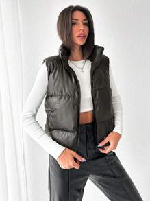 Met rits Puffer cardigan