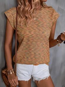 SHEIN LUNE 漸層色圓領 T 卹 - 棕色 - 查看 4