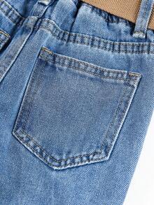 男童工裝慢跑牛仔褲 - 中等水洗藍 - 查看 6