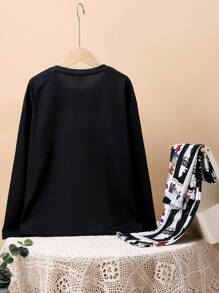 SHEIN Tween 男孩卡通印花長袖 T 恤和褲子家居服套裝 - 灰色 - 查看 10