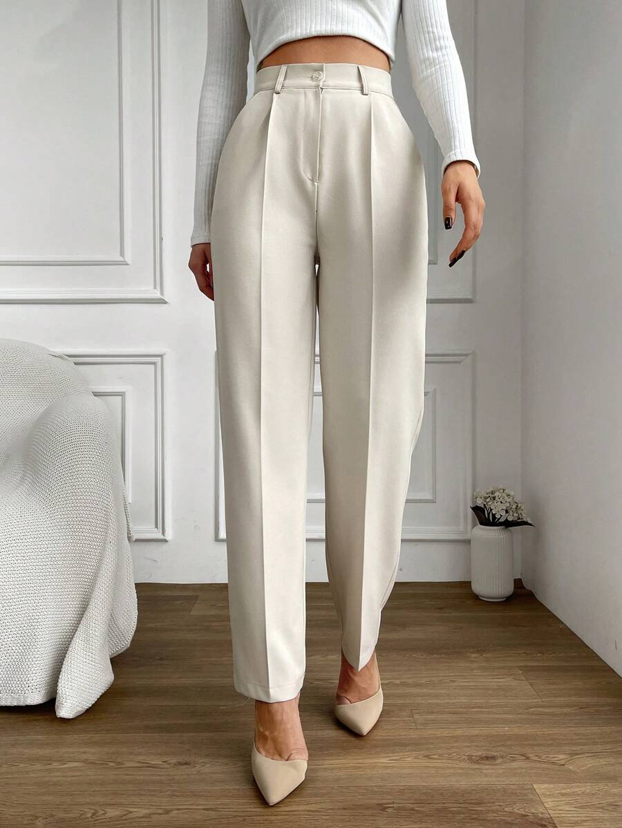 EURMUSE Women Patch Detailed Regular Pants - Beige - View 1