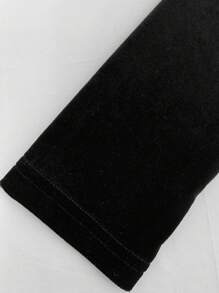 SHEIN EZwear Áo thun nữ có đường viền bất đối xứng khoét rỗng - màu đen - Xem 3