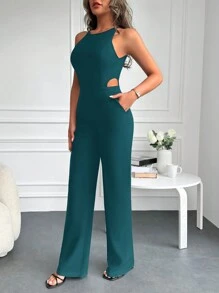 EURMUSE Jednolity Dekolt Halter Kombinezony