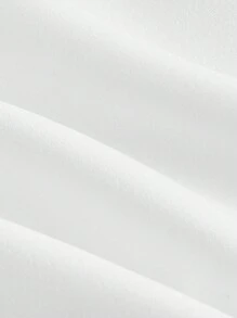 SHEIN MOD 加大码心形领口束身衣灯笼袖衬衫，情人节 - 白色 - 查看 4