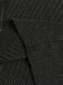 RueChic Men Turtle Neck Ribbed Knit Sweater - Dark Grey - View 5