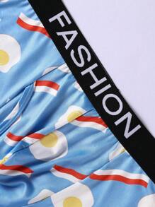NotGurli Calzoncillos Bóxer De Punto Con Banda Y Estampado De Letras De 3 Piezas Para Hombre