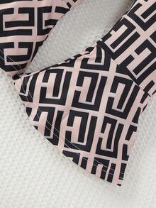 Baby Girls' Puff Sleeve Top With Ruffle Hem And Flare Pants Set - Multicolor - View 4